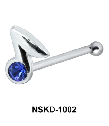 Note Design Silver Bone Nose Stud NSKD-1002